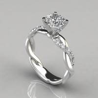 Bague de mariage et fiançailles pour femme, moissanite, bande tressée, platine or rose 18K, diamants, vente en gros