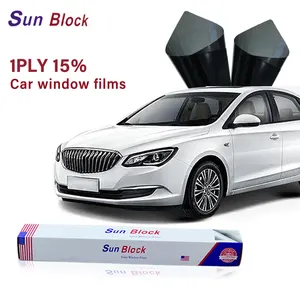 1PLY Sun Block Car Tint Film1 * 30M Ventana DE SEGURIDAD negra Película de ventana Privacidad 5% 15% 35% 70% Control solar Película tintada impermeable