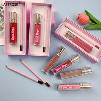 Kit de Maquillage Lèvres Végétalien et Sans Cruauté Animale : Rouge à Lèvres Brillant, Gloss et Crayon à Lèvres Rose Imperméable – Vente en Gros Marque Blanche