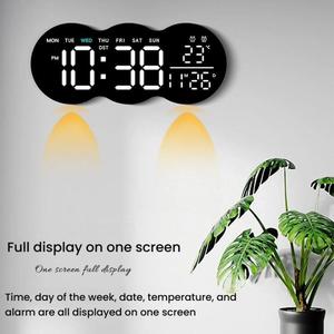 Living Room Digital Wall <strong>Clock</strong> LED Electronic <strong>Clock</strong> <strong>With</strong> Light Multi-Function Remote Control Alarm <strong>Clock</strong> - Product Image 3