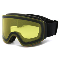Lunettes de ski UV400 tendance, ovales, personnalisées, anti-buée, avec verres miroir, pour snowboard, avec sangles et étui à rabat