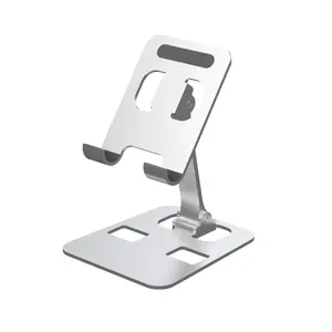 Ergonomic Portable Aluminum Fully Foldable Angle Adjustable Desk Cell Phone Stand Holder