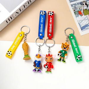 Porte-clés en silicone LEYAO Football Hero Cartoon Animal, pendentif sportif <span class=keywords><strong>pour</strong></span> cadeaux <span class=keywords><strong>de</strong></span> fans et accessoires quotidiens - Product Image 3