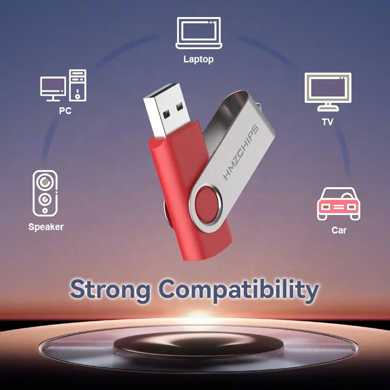 Unidades flash USB de metal 2GB 4GB 8GB 16GB OTG giratório logotipo personalizado para Smartphone e Laptop Pendrive Otg Usb Flash Drive