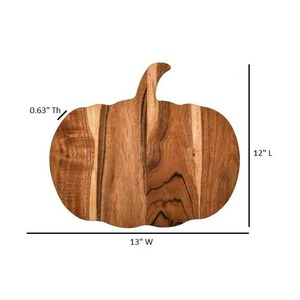 Pumpkin Shaped <b>Wooden</b> Cutting Board With Handle 33x30.5 Cm For Kitchen Use - Product Image 3