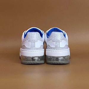 Chaussures décontractées pour hommes en cuir de crocodile 100% blanc avec semelle épaisse |   Chaussures de marche confortables haut de gamme de luxe - Product Image 2