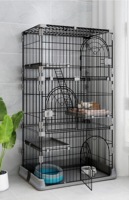 Vente en gros de cages à poules en acier inoxydable, enclos pour lapins, grande cage en métal pour chats d'extérieur, cage à chats à trois étages