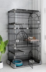 Groothandel Roestvrij Kippenhok Konijn Kinderbox Grote <span class=keywords><strong>Diy</strong></span> Kat <span class=keywords><strong>Outdoor</strong></span> Metalen Kooi Behuizing Drie Gelaagde Pet Kat Kooi