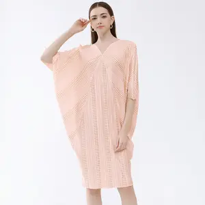 2024 तियानपेई नई वी-नेक पार्टी प्रोम ड्रेस बैटविंग स्लीव सेक्विन प्लीटेड महिलाओं की सुरुचिपूर्ण उत्तम महिला ड्रेस