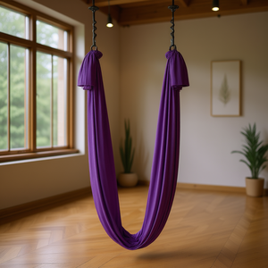 Purple Aerial <b>Yoga</b> <b>Hammock</b> 8.7-Yard Silk Fabric Antigravity <b>Yoga</b> Swing Full Rigging Hardware Easy Setup Guide - Product Image 2