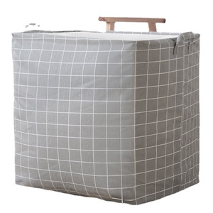 Clothing Organizer Drawstring Laundry Hamper Rectangle Cotton Linen Washday Print Bedroom Storage Bag - Product Image 5