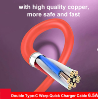 Kabel Pengisian Cepat 20W PD Tipe C ke Tipe C 3A USB 2.0 TPE untuk Ponsel Android, Power Bank, Komputer