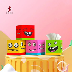 HonGe Hot Sale Tissue Box Cartoon Design For Child Wholesale Custom Logo Rectangular Tissue Paper Box
