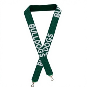 CRYSTAL CRAFT BULLDOGS Vintage Eco-Friendly Webbing <b>Strap</b> Green <b>Adjustable</b> Hook Fashion Handbag Accessory - Product Image 1