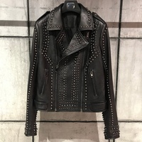 Blouson d'hiver en cuir véritable marron pour moto, broderie camouflage, perles, rayures, rivets, design imperméable et respirant 3M