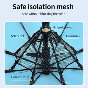 Free charging cable Portable Foldable Fan <b>Umbrella</b> With USB Charging and cooling fan compact <b>umbrella</b> for hot weather - Product Image 6