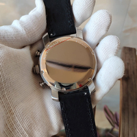 Jam Tangan Chronograph Olahraga Pria FS Merek Teratas Fungsi Bercahaya Angka Besar Tali Kulit Hitam