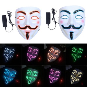 Máscaras LED para Fiesta, Estilo V de Vendetta, Anónimo, <span class=keywords><strong>Guy</strong></span> Fawkes, Accesorio de Disfraz para Adultos, Cosplay, Mascarada, Disfraz - Product Image 2