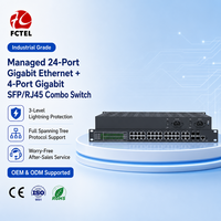 Switch Ethernet Industrial de 24 Puertos Gigabit y 4 Puertos Gigabit SFP Combo, 24GE 4 Combo, Administrado, para Montaje en Rack