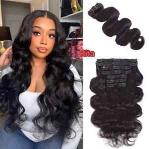 Extensiones <span class=keywords><strong>de</strong></span> Cabello Rizado <span class=keywords><strong>Natural</strong></span> <span class=keywords><strong>de</strong></span> Camboya al por Mayor con Cinco Clips, Larga, para Peluca o Postizo - Product Image 4