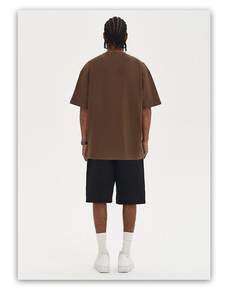 Camiseta de algodón de 280 g/m² de gran tamaño para hombre, estilo casual, color liso, holgada, estilo urbano, novedad 2026 - Product Image 4