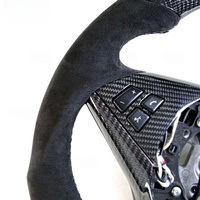 Volant de course personnalisé en fibre de carbone véritable avec LED, adapté aux BMW E60 E61 M5 E63 E64 M6, volant en daim E90 E91 E92