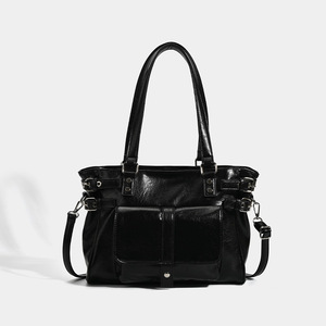 Bolso de mano retro marrón versátil para negocios, estilo coreano, mochila escolar clásica, gran capacidad, impermeable, con cremallera, correa de hombro individual - Product Image 6