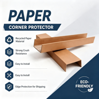 Protection d'angle en papier kraft recyclable en forme de U, robuste, sur mesure, directement de l'usine, pour l'expédition de palettes et l'emballage de meubles à l'exportation