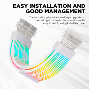 <span class=keywords><strong>PC</strong></span> RGB Cable ARGB Extensión Cable con funda Fuente de alimentación personalizada Cable RGB trenzado para caja de juegos de computadora - Product Image 3