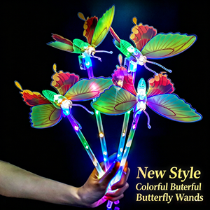 Wholesale Popular LED Star Fairy Wands Flashing <b>Butterfly</b> Flying <b>Lights</b> for Teens Parties Non-Toxic Durable Portable Indoor Use - Product Image 2