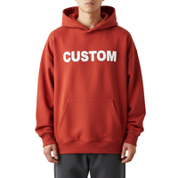 Sweat à capuche unisexe d'hiver personnalisé, de créateur, épais, coupe ample et oversize, sans cordon, 100% coton, avec fermeture éclair, qualité supérieure