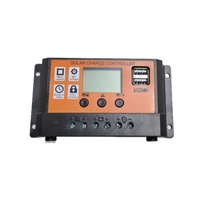 Contrôleur d'éclairage solaire pour lampadaires, équipé d'un connecteur DC, noir, DC11.1V, contrôleur de charge de cellules solaires PWM LCD, 12V24V10A20A