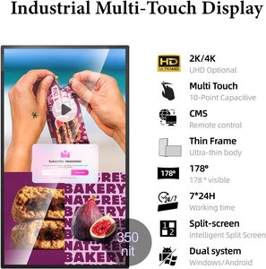 32 43 55 Inch Wall Mount Digital Signage Displays LCD Advertising Screen Indoor Touch Screen Panel <strong>for</strong> Retail Store Coffee Shop - Product Image 6