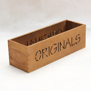 Boîte de rangement en bois originale, rectangulaire, sans couvercle, organisateur de bureau, plateau décoratif pour plantes - Product Image 1