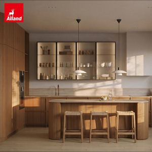 Aparador Alland Japan Wabi Sabi, Nuevo, Natural, Delgado, de Madera de Roble <span class=keywords><strong>Blanco</strong></span> Americano, <span class=keywords><strong>Mueble</strong></span> de Cocina Japandi con Isla de Mármol - Product Image 2
