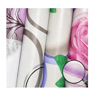 Carta da parati cinese murale carta adesiva goffrata rotoli di carta da parati blu floreale impermeabile per la decorazione domestica della camera da letto - Product Image 1