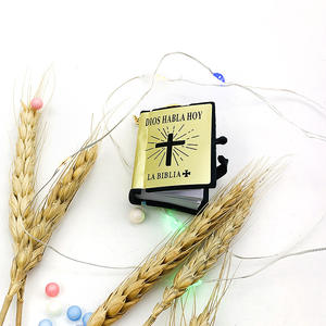 Mini PVC inglés Santa Biblia llavero cristiano Jesús Cruz musulmán llavero bolso de mujer encanto oración Dios bendiga llavero - Product Image 6