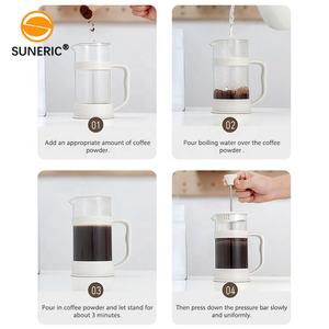 <span class=keywords><strong>Filtre</strong></span> en acier inoxydable portable résistant à la chaleur en verre borosilicaté presse française cafetière de camping - Product Image 5