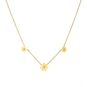 Gold Plated Daisy Flower Pendant Chain Stainless Steel Necklace Daily Wear Collarbone Jewelry - Product Image 5