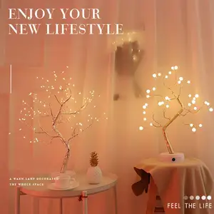 Lampe LED d'intérieur en forme d'arbre, luminaire de décoration créative, lampe féerique, pour nouvel an, fête de mariage, noël