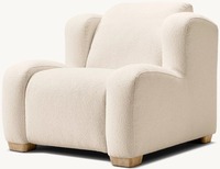 Fauteuil simple en bois et tissu, minimaliste, durable et confortable, pour salon, chambre ou appartement