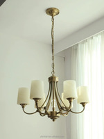 Lustre de style américain, lustre en cristal avec base en cuivre, pour salon, salle à manger, hôtel, personnalisable.