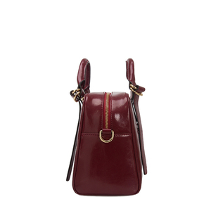 <span class=keywords><strong>Borsa</strong></span> Tote da <span class=keywords><strong>donna</strong></span> Vintage in pelle cucita <span class=keywords><strong>bordeaux</strong></span> Premium in pelle cerata con Logo personalizzato in metallo - Product Image 3