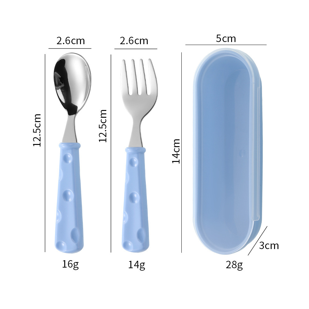Ensemble fourchette et cuillère bleu