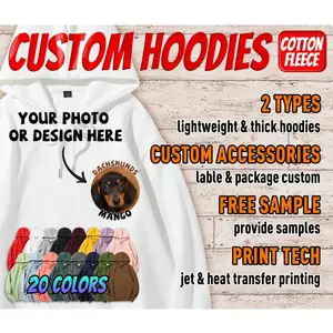 High quality plain blank hoodies custom logo hood Cotton oversized hoodie puff print custom unisex womens Men's Hoodies