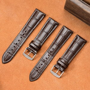 Bracelet de montre en cuir pleine fleur de vache avec motif bambou et logo personnalisé pour Longines – Remplace les bracelets de 14, 15 et 20 mm - Product Image 6