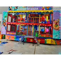 Aire de Jeux Extérieure sur Remorque Château Gonflable Mobile Souple Toboggan pour Enfants Équipement de Parc de Jeux Intérieur