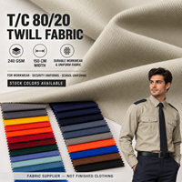 Tissu sergé tissé T/C 80/20 pour blouses médicales, uniformes d'hôpital, vestes de chef, respirant, 240g, polyester coton, OEKO-TEX