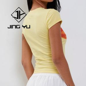 T-shirts courts sexy pour femmes, streetwear personnalisé, impression numérique, 100% coton, t-shirts courts vierges pour femmes - Product Image 3