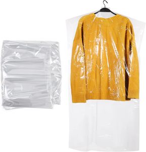 Sacs de protection jetables en gros pour vêtements, transparents, imperméables, avec fonction de sécurité et impression en gravure - Product Image 1